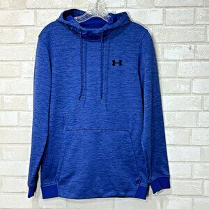 Under Armour Blue Hoodie Mens Small Hooded Sweatshirt Logo Drawstring Athleisure